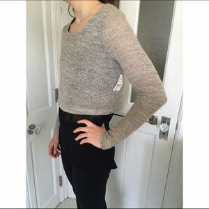 {Dex} Layered Gray/Black Sheer Sweater