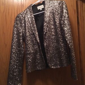 Silver sequins blazer by Sabine! Size small.