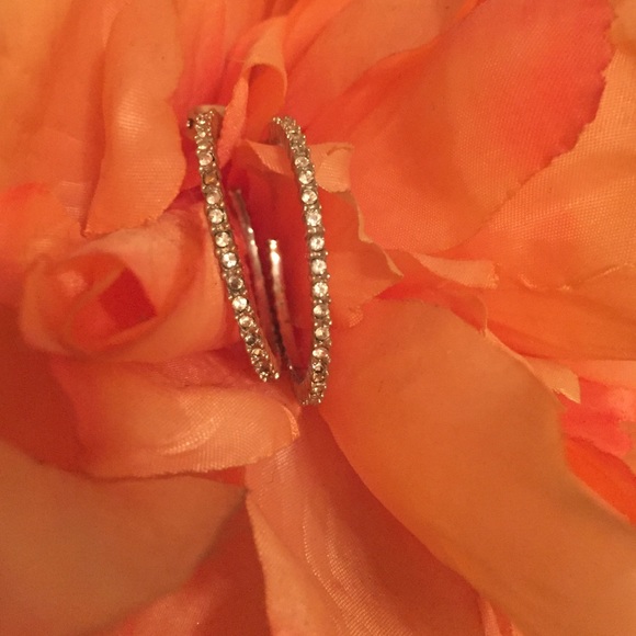 🔴bogo 50% off Around 1 in crystal hoop earrings