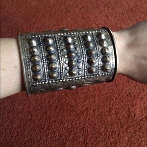 Vintage ethnic tribal wide arm cuff