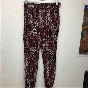 Tribal black and burgundy lounge pants