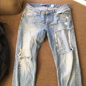 Ripped and distressed denim