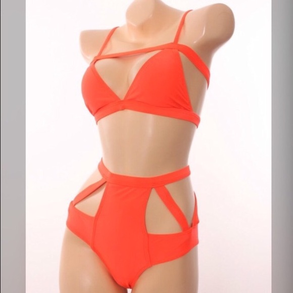 Bright Orange Bathing Suit - Picture 1 of 2