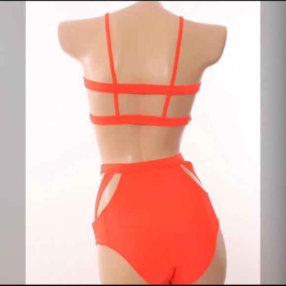 Bright Orange Bathing Suit - Picture 2 of 2