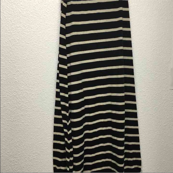 Cream and black maxi skirt