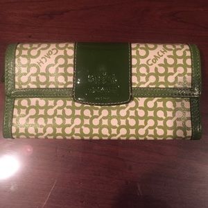 Green Coach Leather Wallet