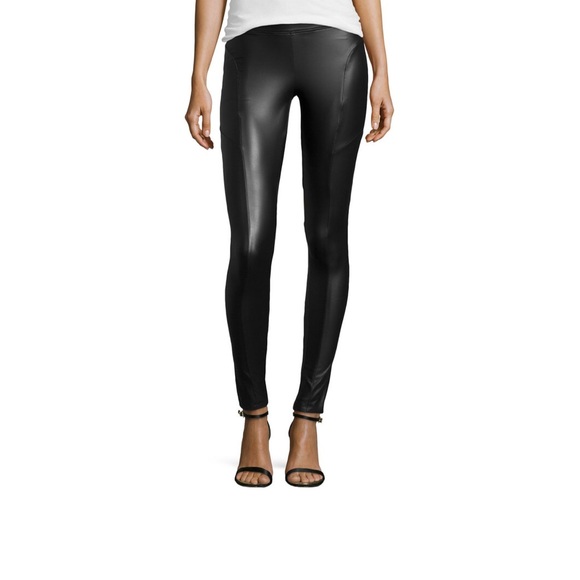 Faux-leather leggings