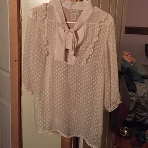 Cream Sheer blouse