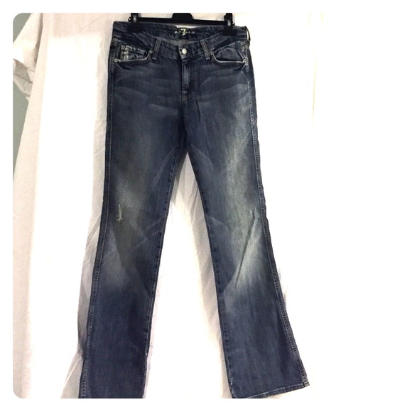 7 for all mankind distressed flare jeans - Picture 1 of 4