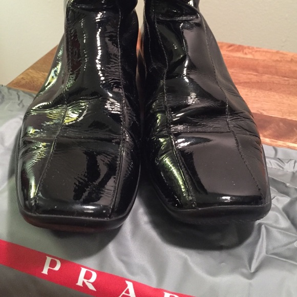 Authentic Prada Black Patent Leather Rain Boots - Picture 3 of 4