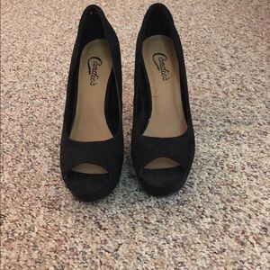 Like new size 8 candies open toe black heels