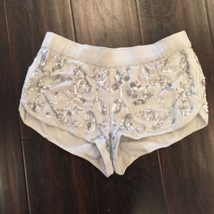 Light blue Sequin shorts