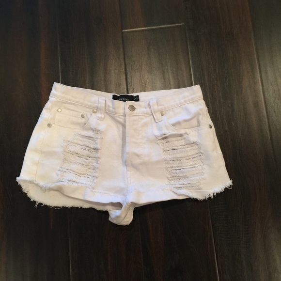 MINKPINK white denim shorts