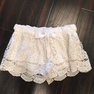 White Lace Shorts