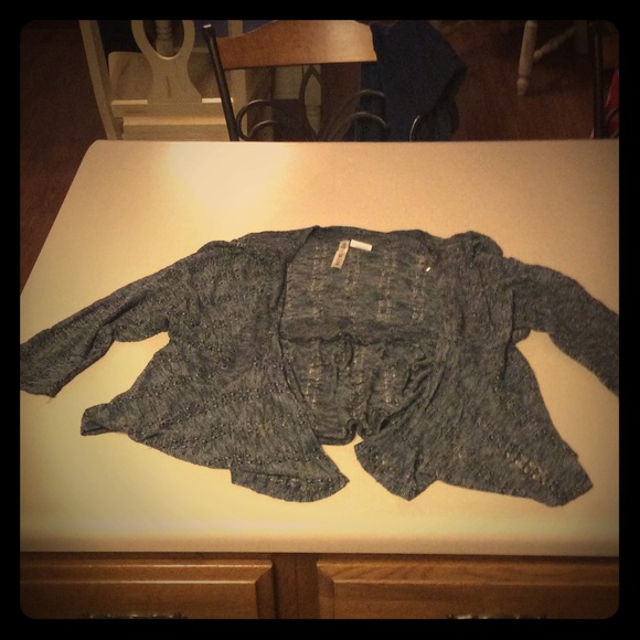 Black and white threaded cardigan