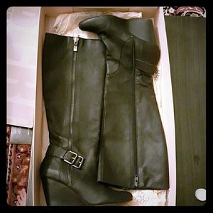 BCBG Black Wedge Boots
