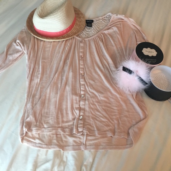 Pink Faux Button Down - Picture 1 of 4