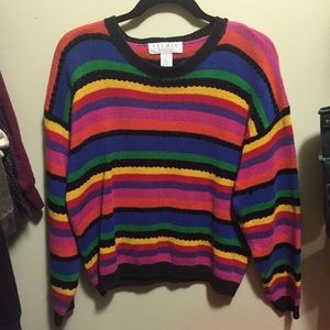 Vintage Oversized Acid Rainbow Sweater