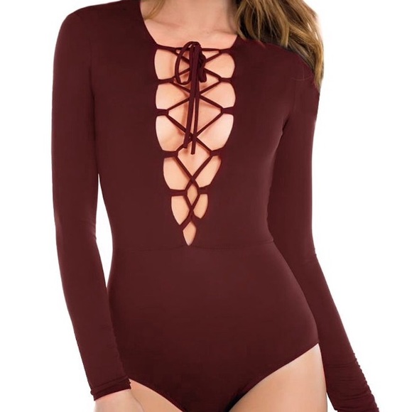 NWT LACE UP BODY SUIT