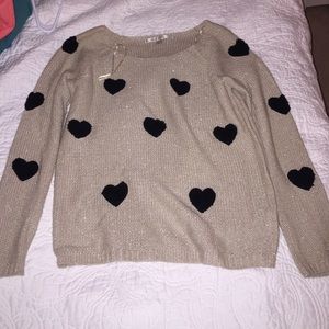 Tan Heart Sweater