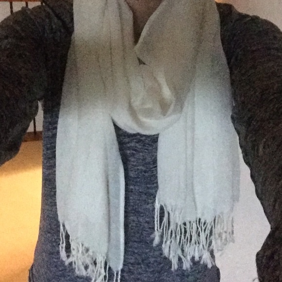 White wrap around scarf