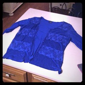 Blue cardigan. Never been worn!
