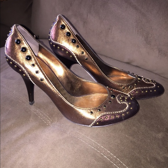 Bronze, Gold, copper high heels