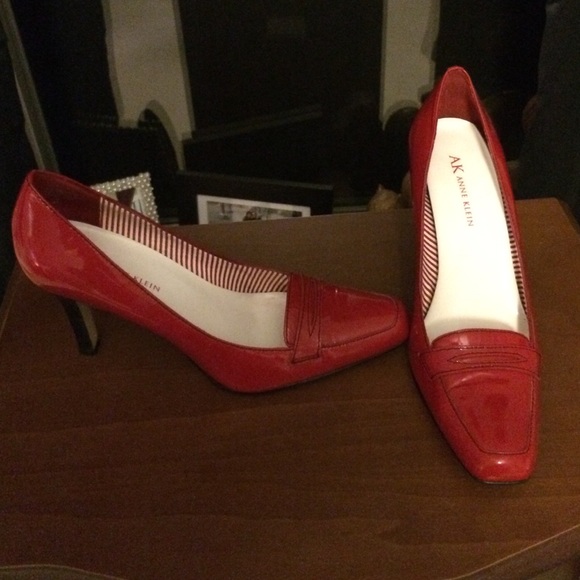 Anne Klein, Red, Square Toe Pumps