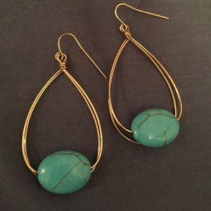Turquoise and Gold Earrings