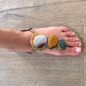 Bo'em sandals with gems and beading