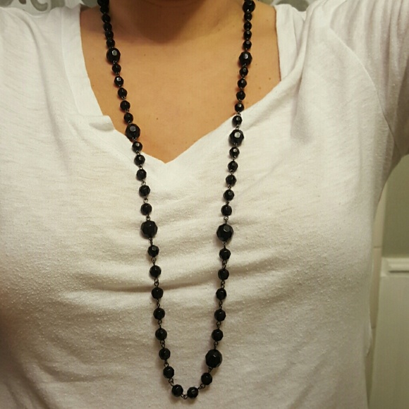 Black beaded necklace