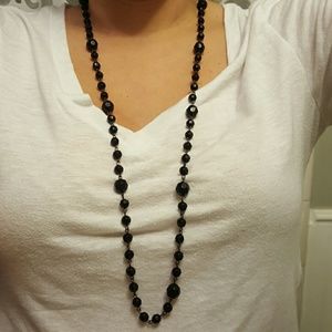 Black beaded necklace