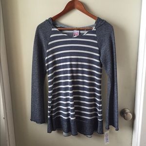 Blue & white striped pullover sweater
