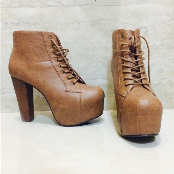 Brown chunky ankle boots