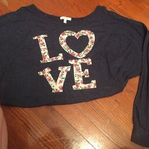 Navy LOVE sweatshirt from delias