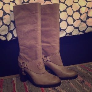 Lauren Ralph Lauren Grey Leather Boots