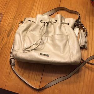 White crossbody coach handbag