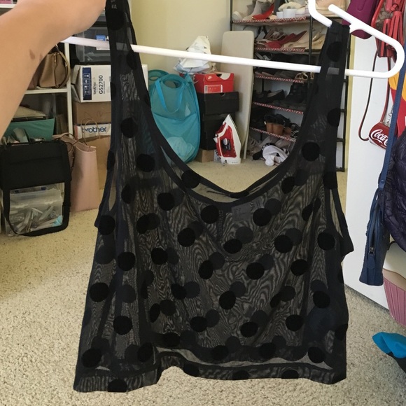 Sheer Top with polka top
