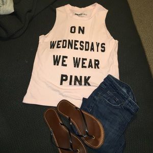 Sleeveless pink shirt!