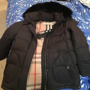 BURBERRY WINTER COAT WITH FUR DETACH HOOD
