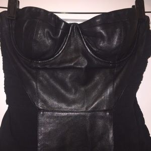Alice + Olivia leather bustier dress
