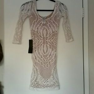 Rare hard to find bebe nude/white bodycon