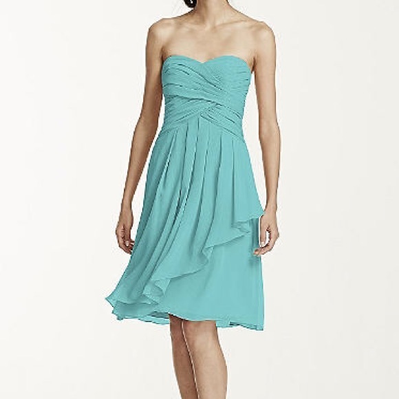 Spa blue David's bridal dress only worn once!