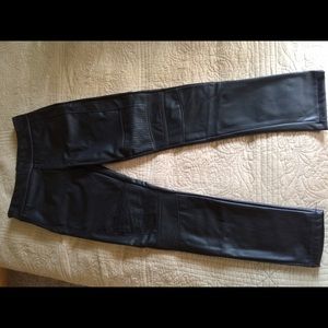 Fake leather leggings.