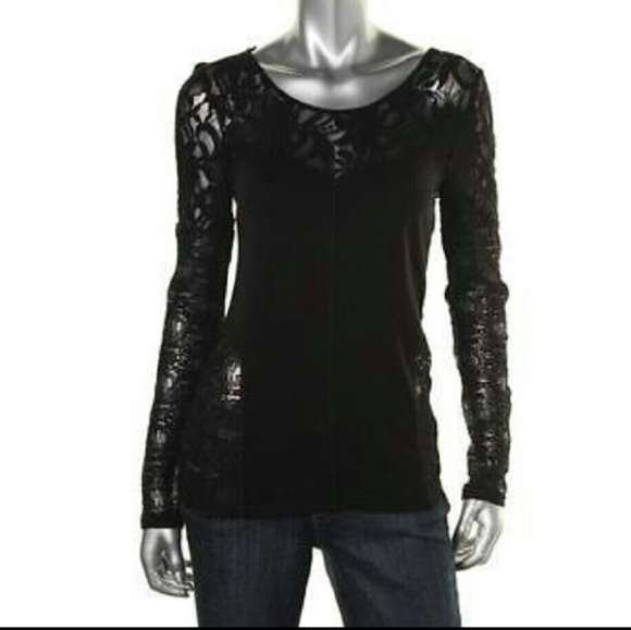 Free people crisscross lace trim top