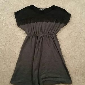 Grey/black lace detail dress