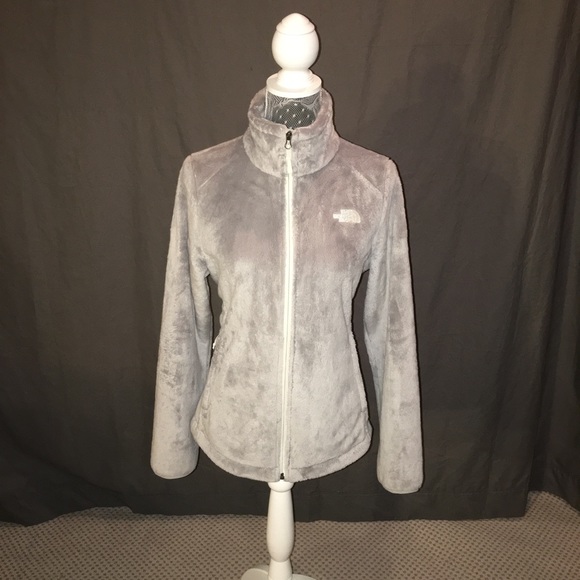 North Face Fuzzy Grey Jacket size medium