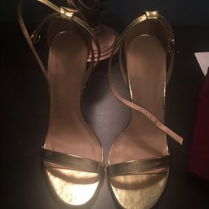 Brand new gold high heels