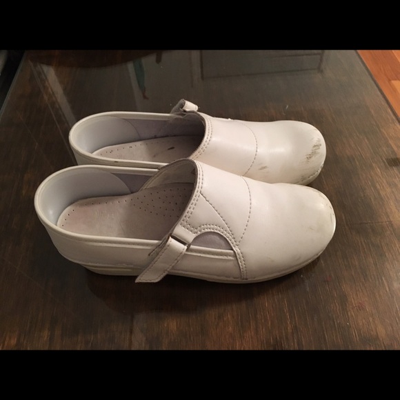 Dansko white clogs