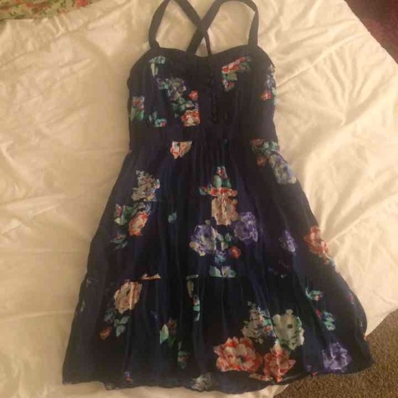 blue floral dress